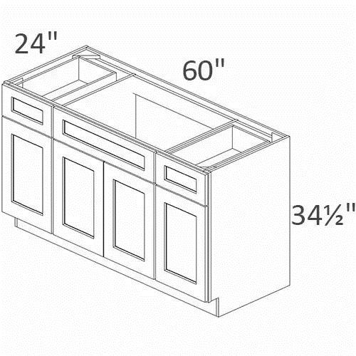 Sink Base W 60" x H 34.5" x D 24"