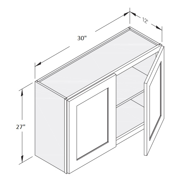 Wall Cabinet 30" W x 12" D x 27" H