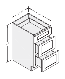 3 Drawer Base 33" x 24" x 34.5"