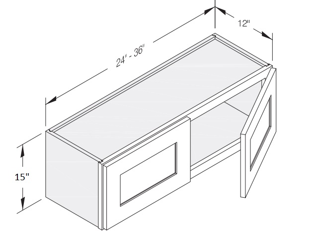 Wall Cabinet 24" W x 12" D x 15" H