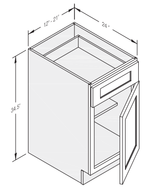 Base Cabinet 18" x 24" x 34.5"