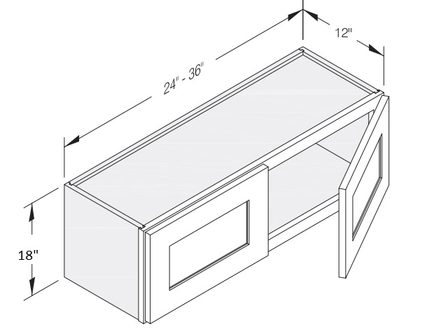 Wall Cabinet 24" W x 12" D x 18" H