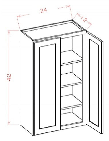 Wall Cabinet 39" W x 12" D x 42" H