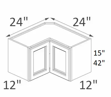 Square Corner Wall Cabinet 24" W x 24" D x 18"H