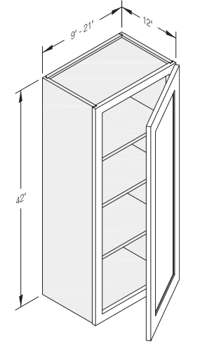 Wall Cabinet 12" W x 12" D x 42" H
