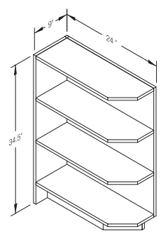 Base End Shelf 9" x 24" x 34.5"