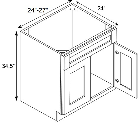 Sink Bases Double Door Single Drawer Front