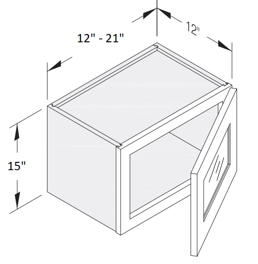 Wall Cabinet 21" W x 12" D x 18" H Glass Door
